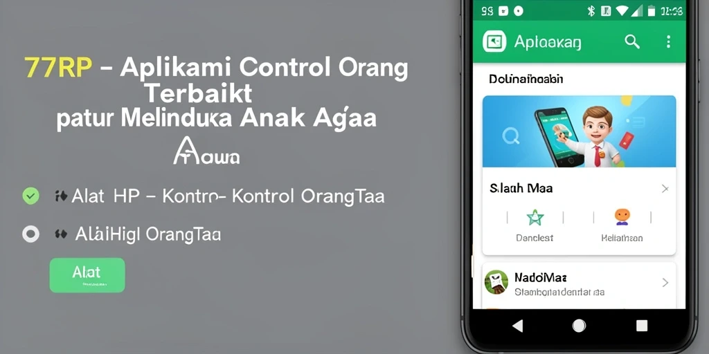 Antarmuka aplikasi 77RP dengan berbagai fitur Kontrol Orang Tua.