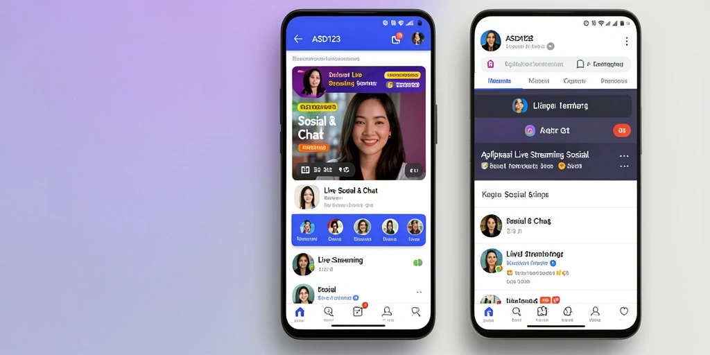 Tampilan antarmuka aplikasi Live Streaming yang menarik dan mudah digunakan.