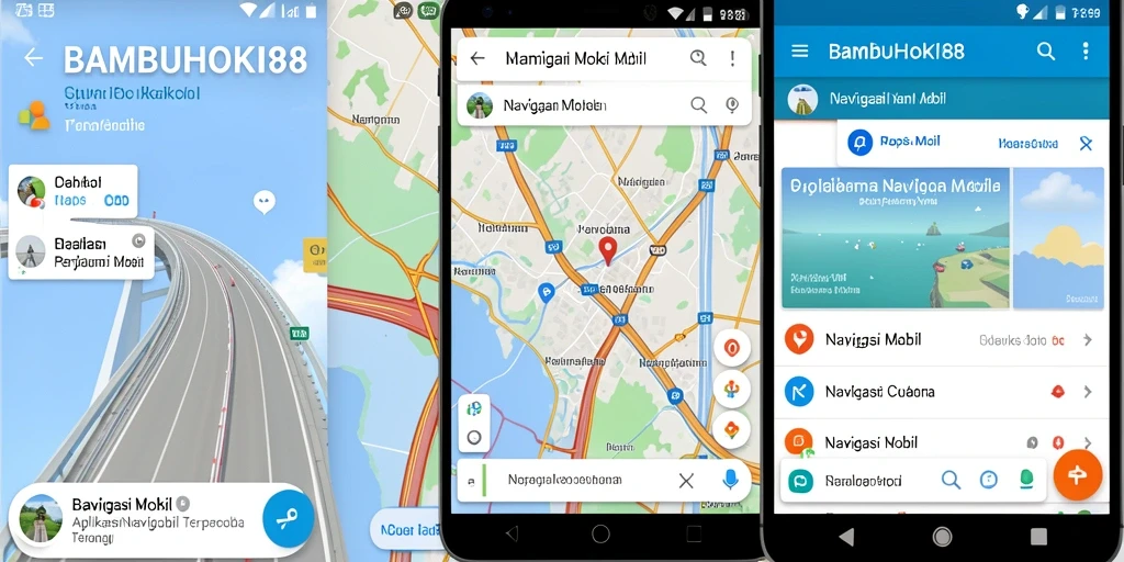 Antarmuka aplikasi BAMBUHOKI88 menampilkan fungsi Navigasi Mobil yang intuitif.