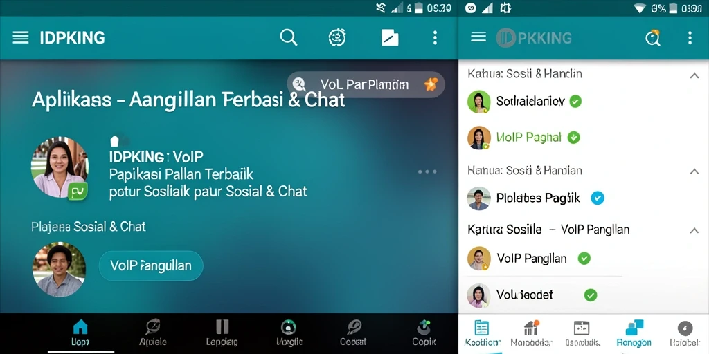 Tampilan antarmuka aplikasi IDPKING dengan fungsi VoIP Panggilan.