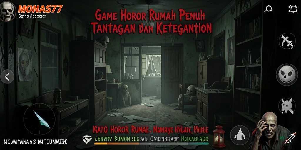Tampilan antarmuka Horor Rumah yang misterius dan mendebarkan.