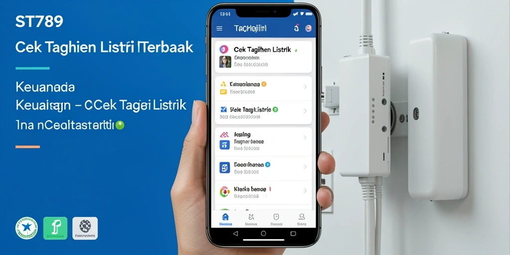 Tampilan antarmuka aplikasi Cek Tagihan Listrik ST789 yang sederhana dan informatif.